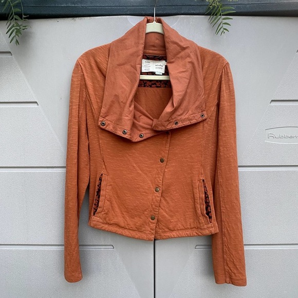 Saturday Sunday Women's Long Sleeve Snap Closure Orange Jacket Size Small - Picture 3 of 7